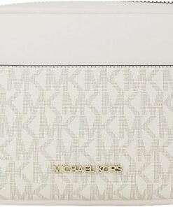 Michael Kors Jet Set Klein Signature Logo Kamera Umhängetasche Hellcreme