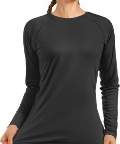UV Shirt Damen Langarm mit UPF 50+ Sonnenschutz, Atmungsaktives Rashguard Schwimmshirt & Schnelltrocknendes Sport Funktionsshirt