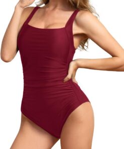 Brosloth Damen Badeanzug Badeanzüge Einteilige Bauchweg Bademode Swimsuit One Piece Push Up Badeanzüge Plus Size Badebekleidung
