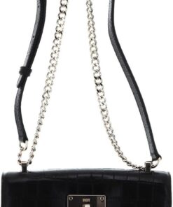 DKNY Leder Umhängetasche Elissa Shoulder Bag Blk/Gold schwarz