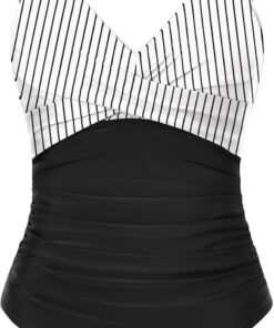 Tuopuda Badeanzug Damen Bauchweg Push Up Bademode Rückenlos Sexy V Ausschnitt Monokini One Piece Swimsuits Schlankheits Swimwear Einteiliger Badeanzüge