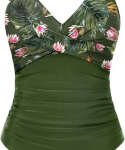 Tuopuda Badeanzug Damen Bauchweg Push Up Bademode Rückenlos Sexy V Ausschnitt Monokini One Piece Swimsuits Schlankheits Swimwear Einteiliger Badeanzüge