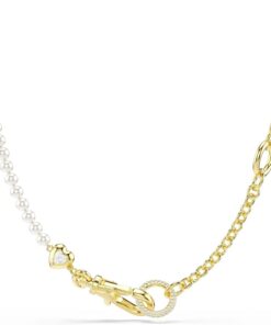 Swarovski Idyllia Kollektion, Kristallperle, Weiß, Goldfarben beschichtet