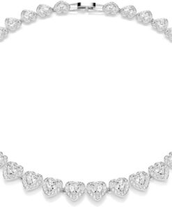 Swarovski Ariana Grande x Tennis-Halskette, gemischte Schliffe, Herz, klar, rhodiniert, Einheitsgröße, Kristalle, Rhodium-Finish, Kristall, Einheitsgröße, Kristalle, Rhodium-Finish, Kristall