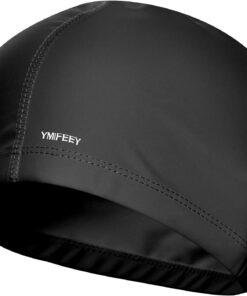 Badekappe Bademütze PU Beschichtet Weiche Badehaube Ohrenschutz Schwimmhaube wasserdicht Schwimmkappe für Herren Damen Lange Kurzes Haar