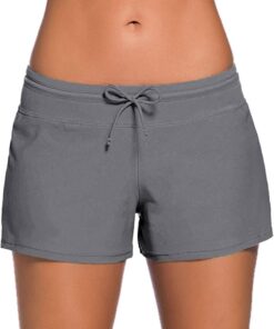 Badeshorts Damen Wassersport Boardshorts, Basisch Badehose Damen Sommer UV Schutz Kurze Hose Schnell Trocknend Schwimmshorts Schwimmhose Bikini Unterteil (S-XXXL)