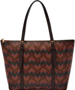Fossil Women's Carlie Brown Cotton Blend Tote Bag, ZB11088998