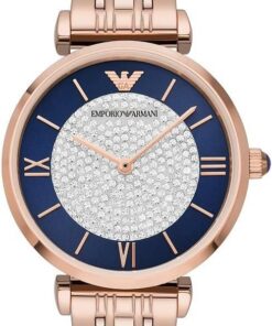 Emporio Armani Damenuhr-Zweizeiger-Armbanduhr aus Edelstahl, 32 mm Gehäusegröße