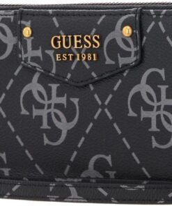 GUESS Damen Portemonnaie Eco Brenton Coal Logo