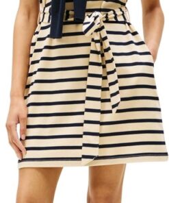 Tommy Hilfiger Damen Gold Button Jersey F&f Dress Ww0ww49239 Ausgestelltes Kleid (1er Pack)