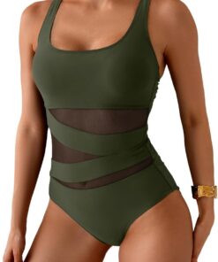B2prity Damen Classic Women's One Piece Swimsuit Badeanzug (1er Pack)