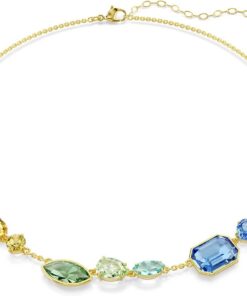 Swarovski Gema Halskette, Verschiedene Schliffe, Mehrfarbig, Goldlegierungsschicht