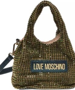 Moschino Borsa donna Love a mano/tracolla con strass laminato smeraldo B25MO62 JC4044PP1LLP181A