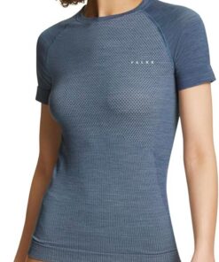 Falke Damen Wool-Tech Light Round Neck Funktionsshirt Kurzarmshirt atmungsaktive klimaregulierende geruchshemmende Wolle Funktionsmaterial warme und kalte Temperaturen Funktionsunterwäsche 1 Stück