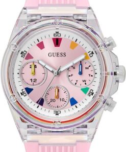 GUESS Analoge Quarzuhr für Damen mit Edelstahlarmband GW0438L7, Rose, Einheitsgröße, Modern