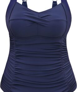Badeanzug Damen Bauchweg Große Größe mit Bügel One Piece Swimsuit Sexy Push Up Große Oberweite Bademode Schwimmanzug L-4XL