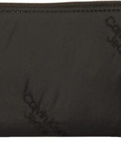 Calvin Klein Jeans CK Damenbrieftasche mit Logo-Stickerei auf dem gesamten Stoff, Artikel K60K611243, 19 x 10 x 2 cm (ungefähr), BDS Black/Nero, UNICA - ONE Size