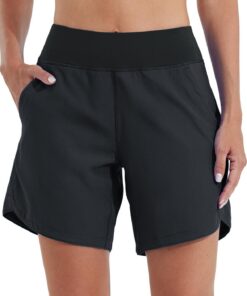 WILLIT Badeshorts Damen Badehose Schwimmen Boardshorts Schnelltrocknend Sommer Bikini Shorts High Waist Trunks UPF50+ UVA Schutz 7" mit Liner Taschen