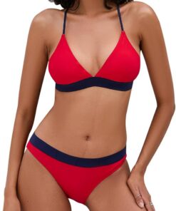Damen Bikini Set, Triangel, breites Unterbrustband, Bademode, Badeanzug