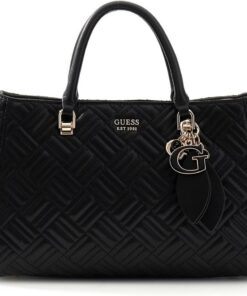 GUESS Handtasche Umhängetasche Sally Triple Compartment Satchel Black schwarz