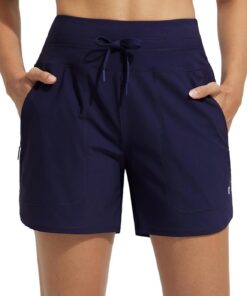 baleaf Damen Badeshorts Bauchkontrolle UPF50+ Badehose Schnell Trocknend Schwimmhose Hohe Taille Boardshorts Schwimmunterteil mit Taschen | Bauchkontrolle Schnell Trocknend Schwimmhose Hohe Taille Boardshorts Schwimmunterteil mit Taschen