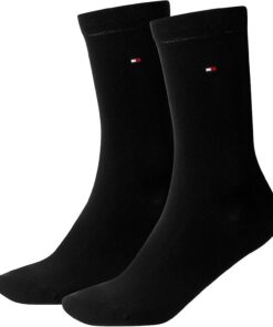 Tommy Hilfiger Herrensocken Doppelpack Uni/Ringel Graubraun
