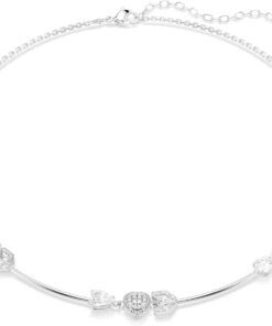 Swarovski Idyllia Halskette, Herz mit Pfeil, Weiß, Rhodiniert