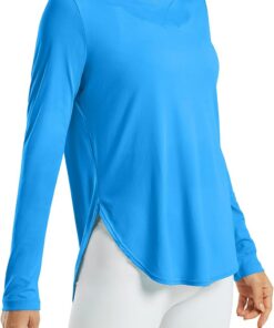 G4Free Sport Shirts für Damen Sonnenschutz Shirt UV Schutz Langarmshirt UPF 50+ Sportshirt Rashguards Yoga Ausbildung Draussen Gym Laufshirt