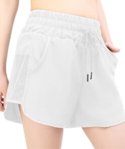 Badeshorts Damen Schnell Trocknend Badehose Damen UV Schutz Schwimmshorts Elastisch Hohe Taille Boardshorts mit Taschen