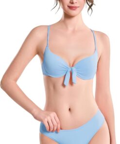 Damen Tie-Knot Bikini-Set – Gepolsterter Zweiteiliger Badeanzug mit verstellbaren Trägern
