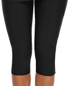 Ecupper Badehose Damen Lang Schwimmhose Capri Badeleggings Mit Rock Schwimm
