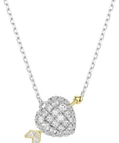 Swarovski Idyllia Anhänger, Verschiedene Schliffe, Herz, Weiß, Metallmix