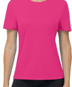 UV Shirt Damen Kurzarm, UPF 50+ Sonnenschutz Funktionsshirt Atmungsaktiv Schnelltrocknend Schwimmshirt Sportshirt Leicht Weich Rashguard für Gym Fitness Yoga Laufen Outdoor