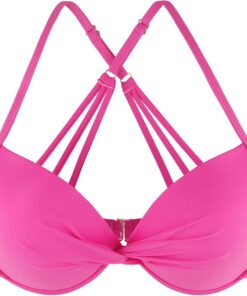 Ocean Blues Damen Bikini Set mit Bügel-Push-up Front-Twist Design, verstellbare Träger, Retro Bademode für Strand und Pool