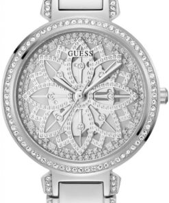 Guess Lily Damen Armbanduhr, Silber, Edelstahlarmband, 3 bar Wasserdichtigkeit – 36 mm Gehäuse, feminines Design, GW0528L1 SP