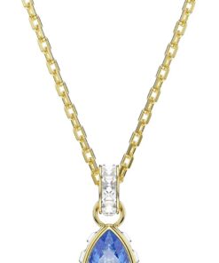 Swarovski Chroma Anhänger, Tropfenschliff, Blau, 18 Karat Vergoldet