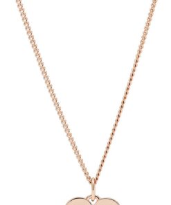 FOSSIL Damen Roségoldfarbenes Edelstahlarmband mit Karabinerverschluss und herzförmigem Anhänger