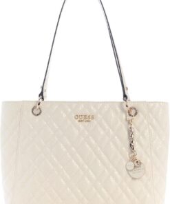 GUESS Schultertasche Isemay Noel Tote Cream White creme