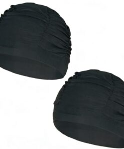 2 Stück Badekappe Damen,Lange Haare Bademütze Badehaube Erwachsene Swimming Cap elastische Polyester Stoff schwimmhaube,für Sommer Schwimmen, Strand, Urlaub, Hallenbad