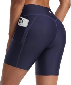 baleaf Badeshorts Damen Hohe Taille Bauchkontrolle UPF50+ Badehose Schwimmhose mit Taschen