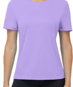 UV Shirt Damen Kurzarm, UPF 50+ Sonnenschutz Funktionsshirt Atmungsaktiv Schnelltrocknend Schwimmshirt Sportshirt Leicht Weich Rashguard für Gym Fitness Yoga Laufen Outdoor
