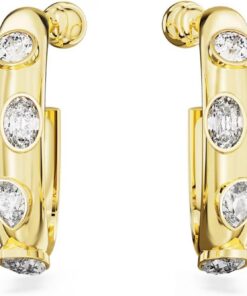 Swarovski Dextera Creolen 5663261 Verschiedene Schliffe, Weiß, Goldlegierungsschicht