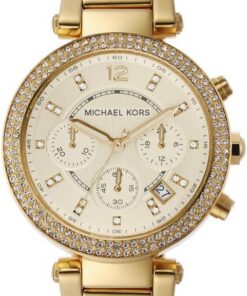 Michael Kors Parker Watch für Damen, Quarz-Chronographenwerk mit Edelstahl- oder PVC-Armband