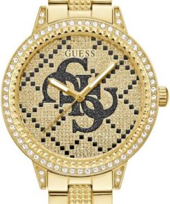 Guess Damen-Uhr G LACE Gold 34mm mit Edelstahlarmband & 3 bar Wasserschutz – GW0944L2