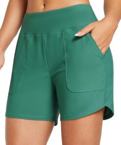 baleaf Damen Badeshorts Bauchkontrolle UPF50+ Badehose Schnell Trocknend Schwimmhose Hohe Taille Boardshorts Schwimmunterteil mit Taschen | Bauchkontrolle Schnell Trocknend Schwimmhose Hohe Taille Boardshorts Schwimmunterteil mit Taschen