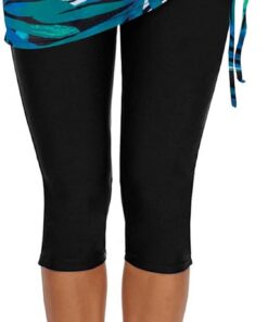Ecupper Badehose Damen Lang Schwimmhose Capri Badeleggings Mit Rock Schwimm