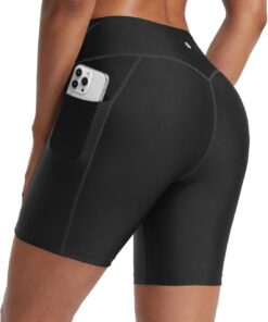 baleaf Badeshorts Damen Hohe Taille Bauchkontrolle UPF50+ Badehose Schwimmhose mit Taschen