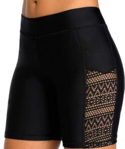 Attraco Damen Badeshorts Hohe Taille Kurze Badehose Schnell Trocknendes Wassersport Boardshorts Schwimmhose Schwimmshorts