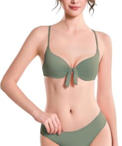 Damen Tie-Knot Bikini-Set – Gepolsterter Zweiteiliger Badeanzug mit verstellbaren Trägern