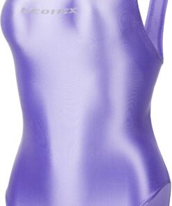 LEOHEX Sexy Satin Hochglanz Body Glänzend Bodysuit Einteiler Badeanzug Japan Skinsuit